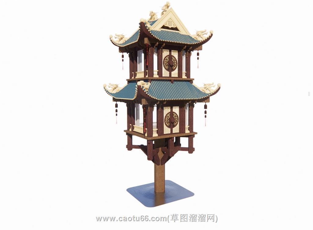 中式景观灯SU模型