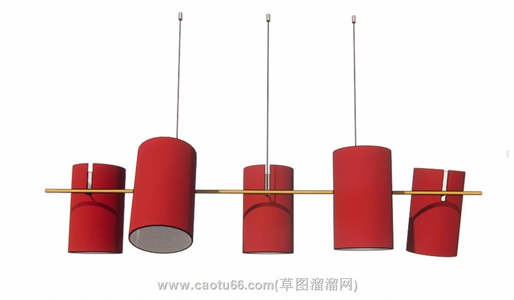 简约筒灯吊灯SU模型