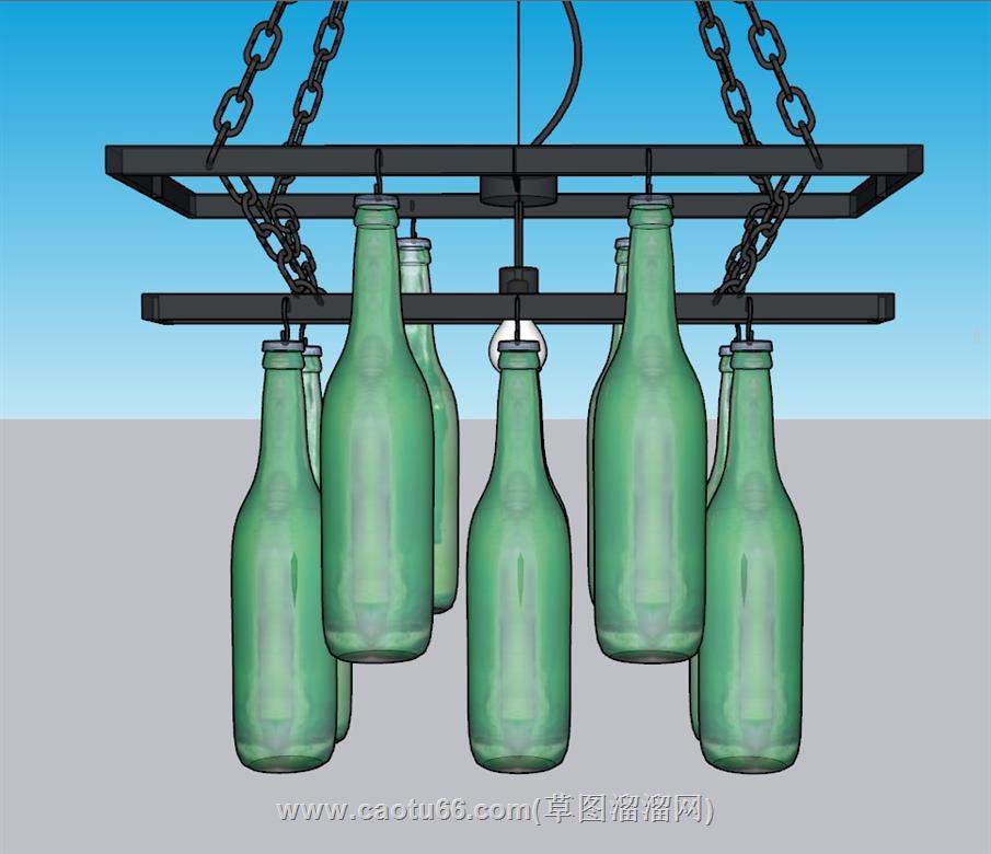 酒瓶吊灯灯具SU模型