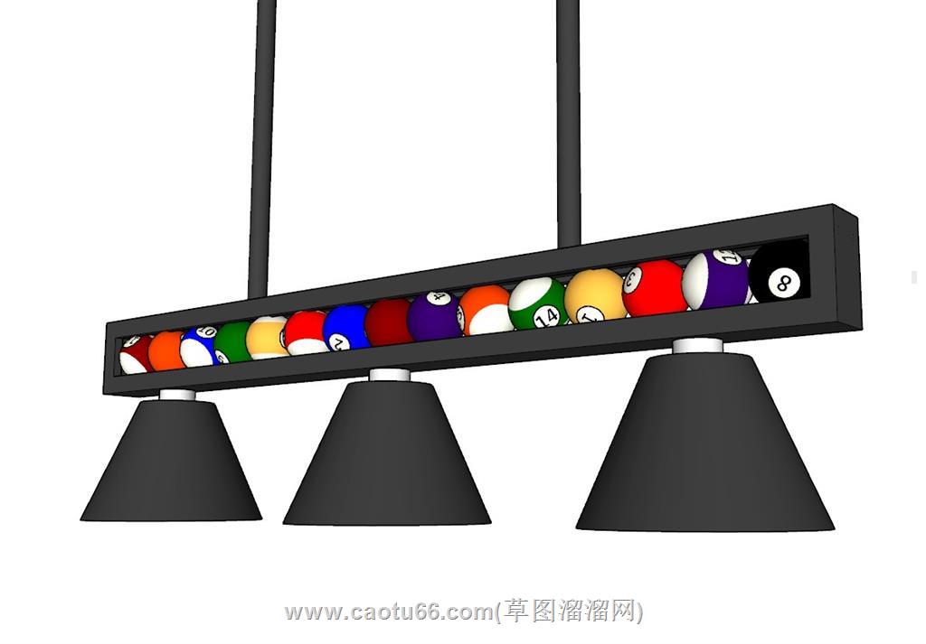 桌球吊灯SU模型