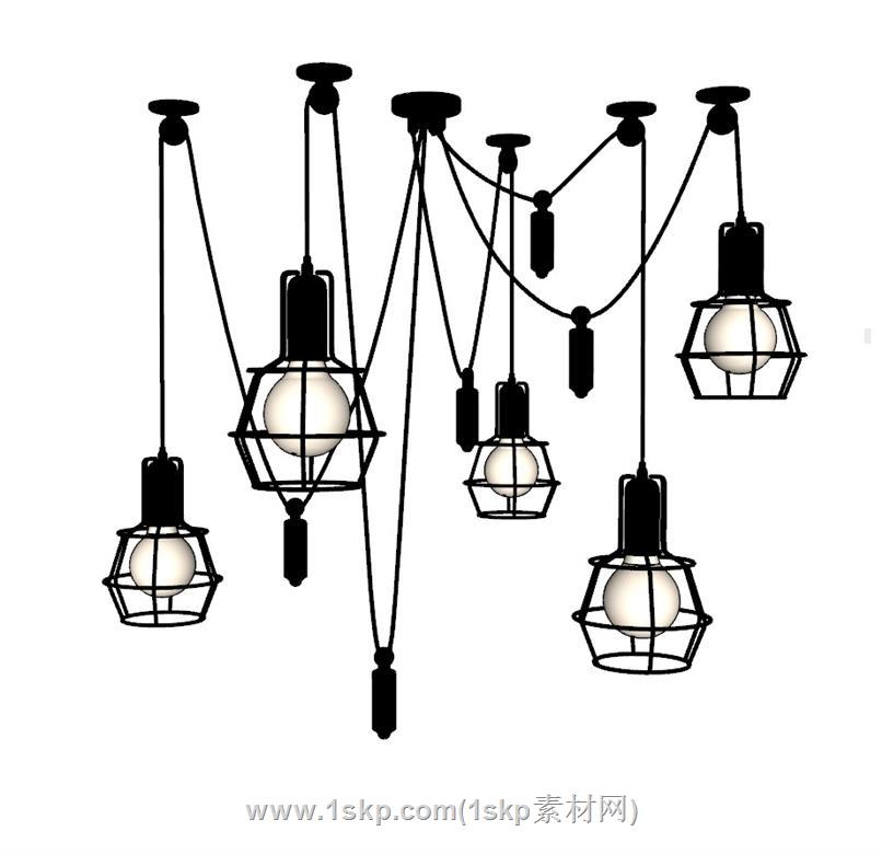 工业风吊灯SU模型