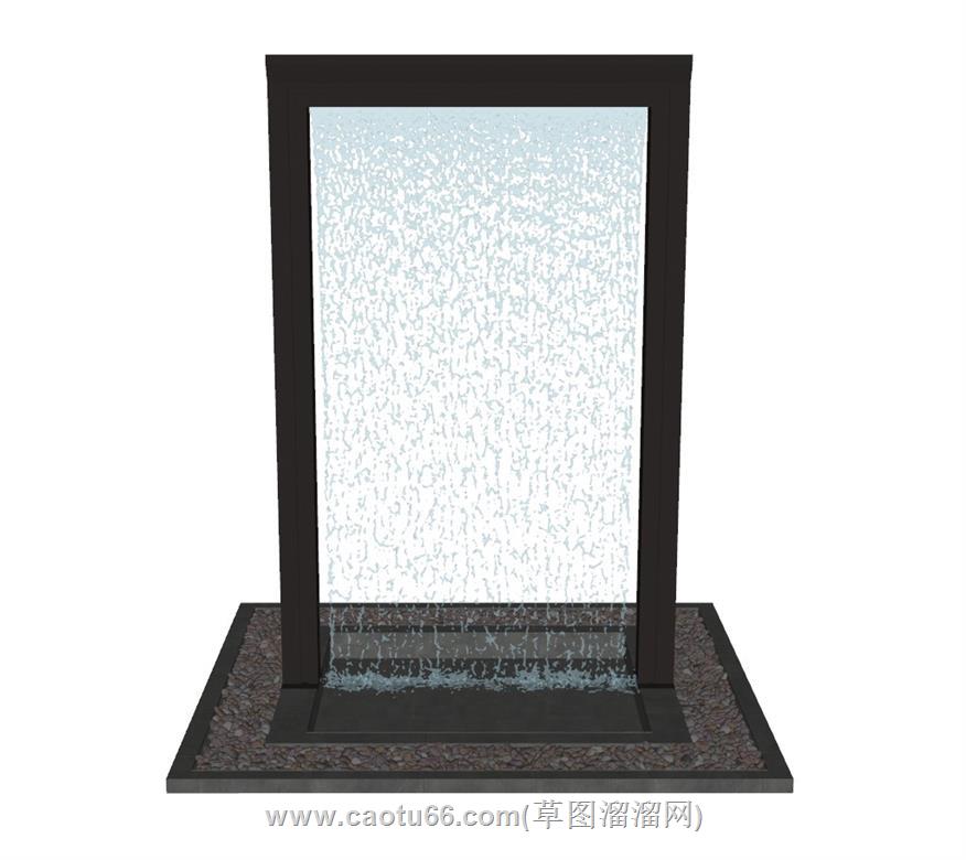 水幕景墙流水SU模型