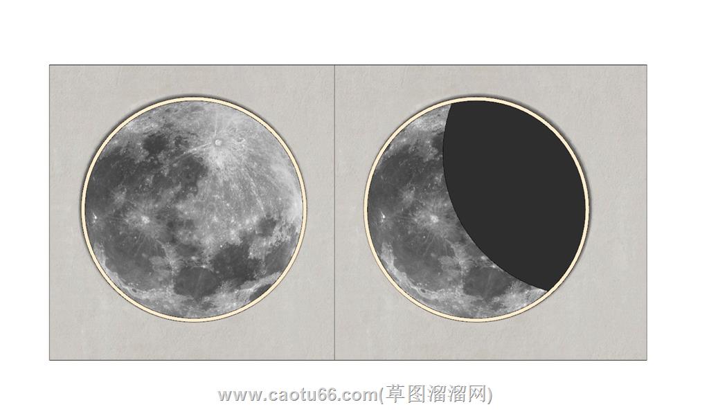 月球灯壁灯背景灯SU模型