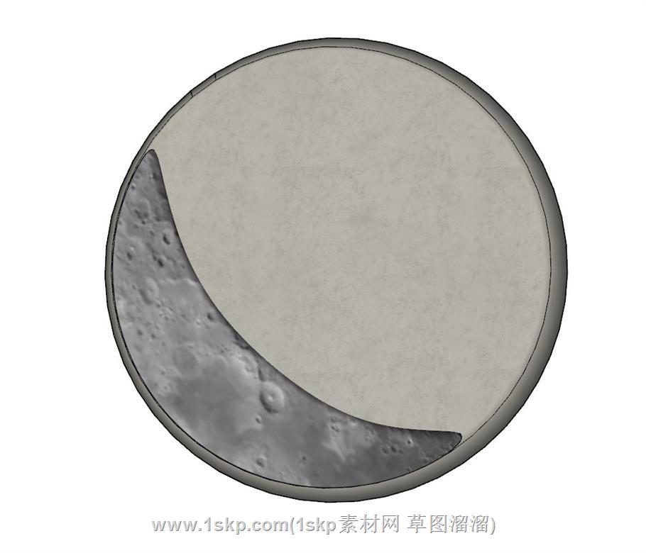 月球灯月亮灯壁灯SU模型