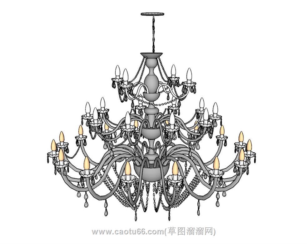欧式吊灯SU模型