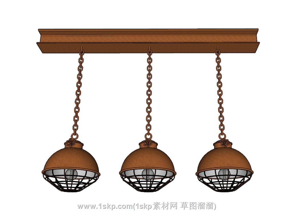 铁链吊灯SU模型