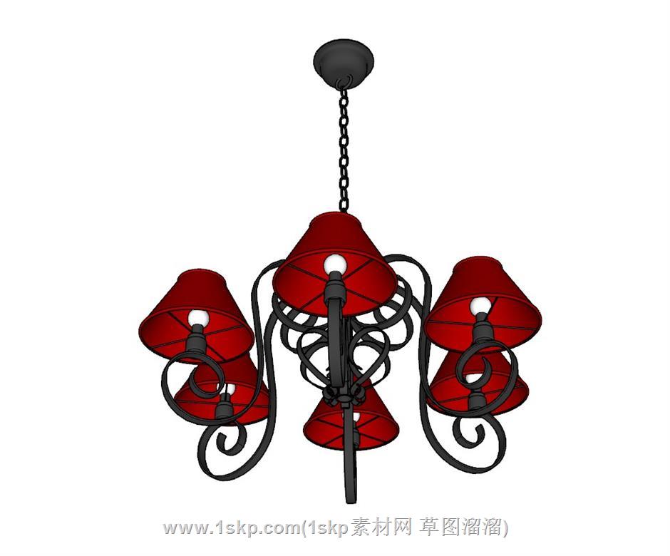 铁艺吊灯灯罩SU模型