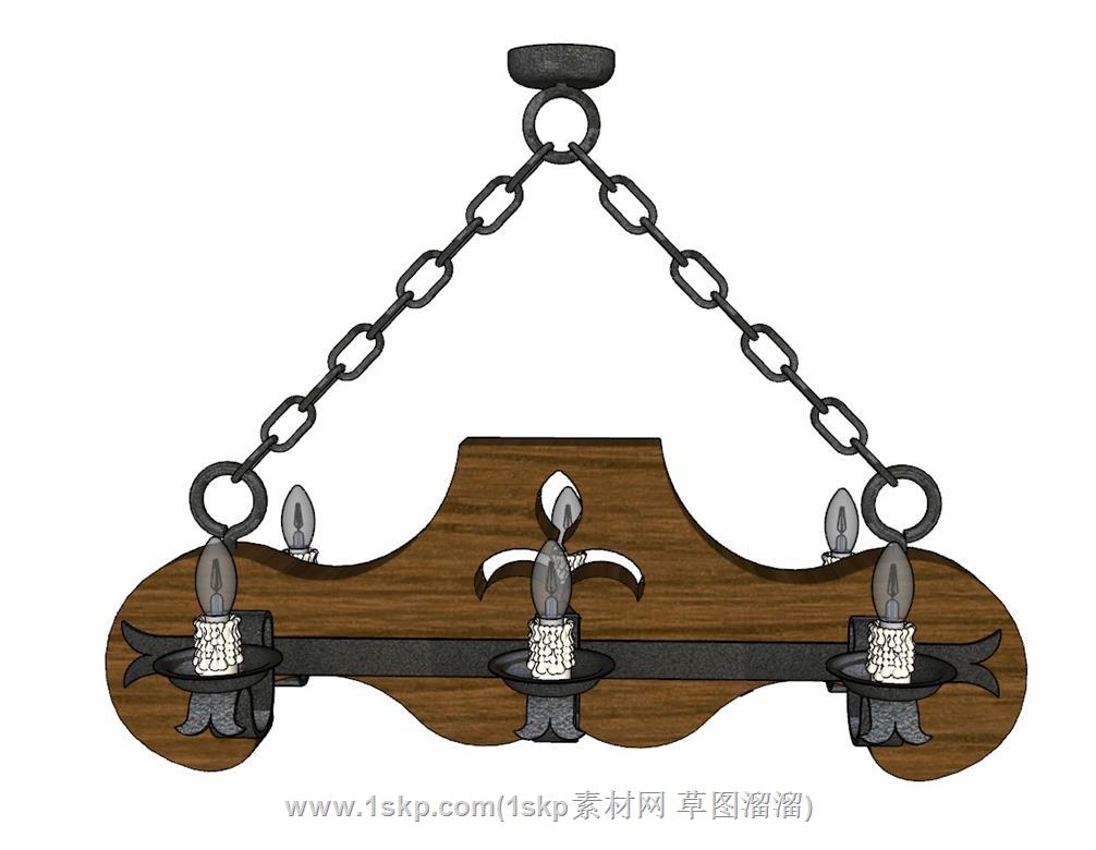 铁链吊灯灯具SU模型