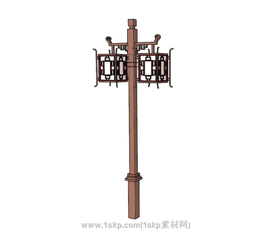 中式路灯SU模型