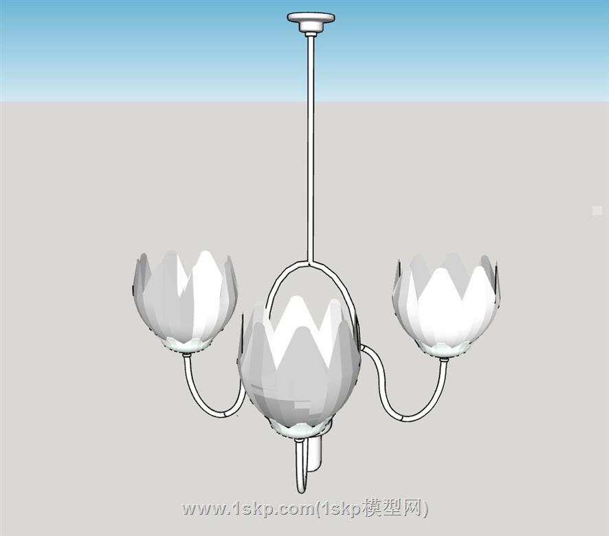 花蕊吊灯灯具SU模型
