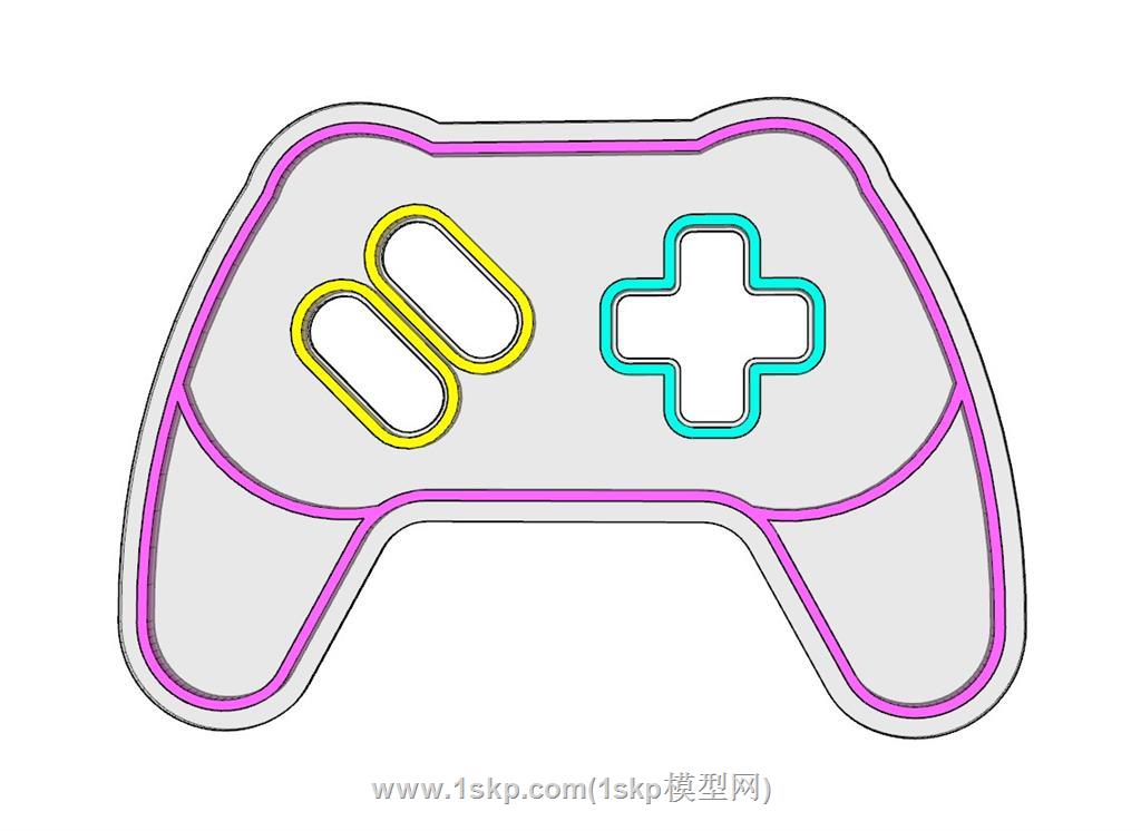 游戏手柄霓虹灯SU模型