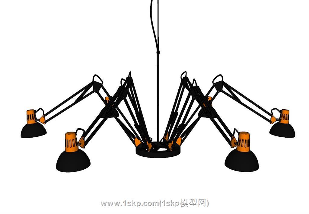 loft工业风吊灯SU模型