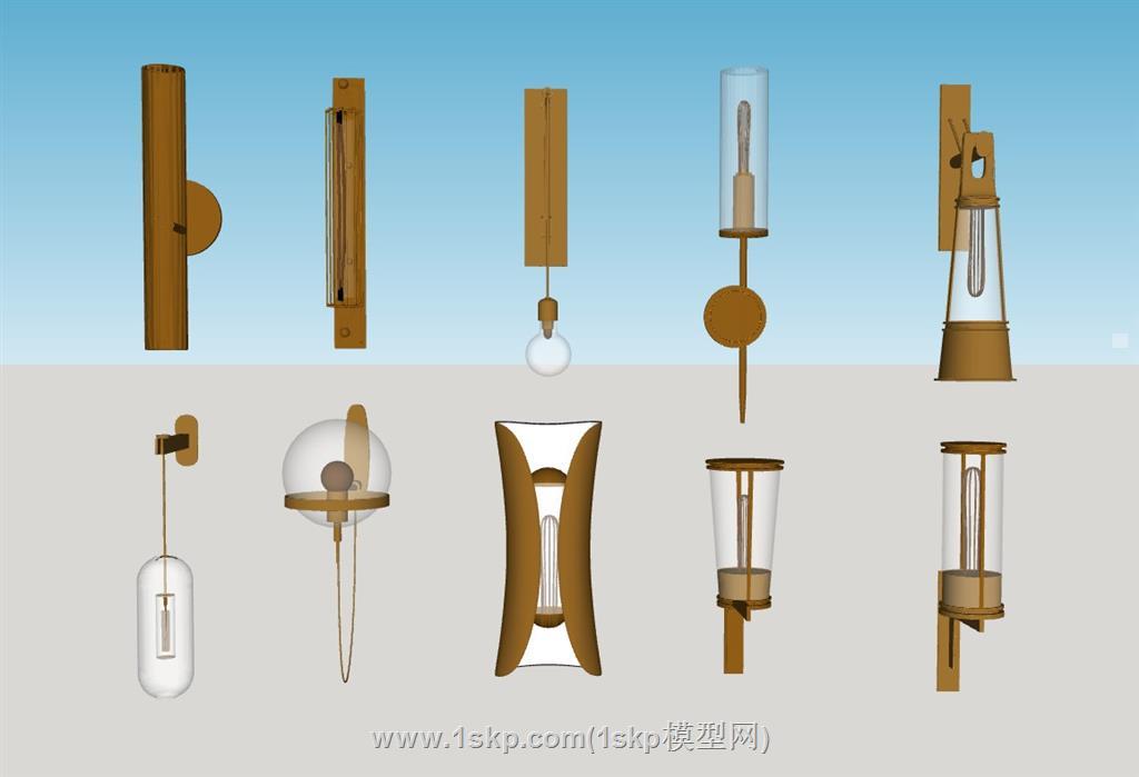 新中式壁灯SU模型