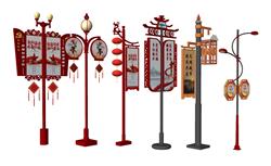 路灯中式乡村SU模型