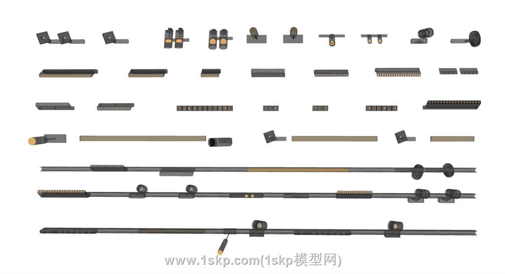 线条灯轨道灯SU模型