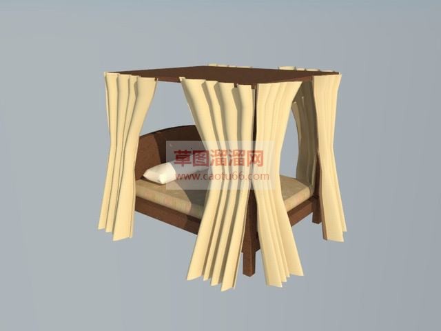 蚊帐床铺SU模型