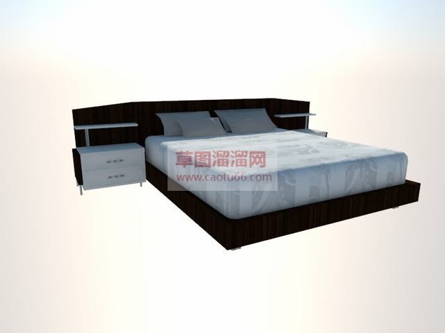 双人床床铺家具SU模型