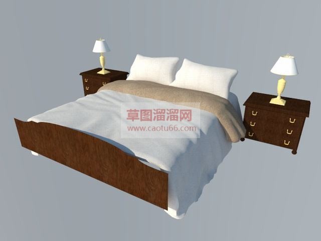 双人床床铺家具SU模型