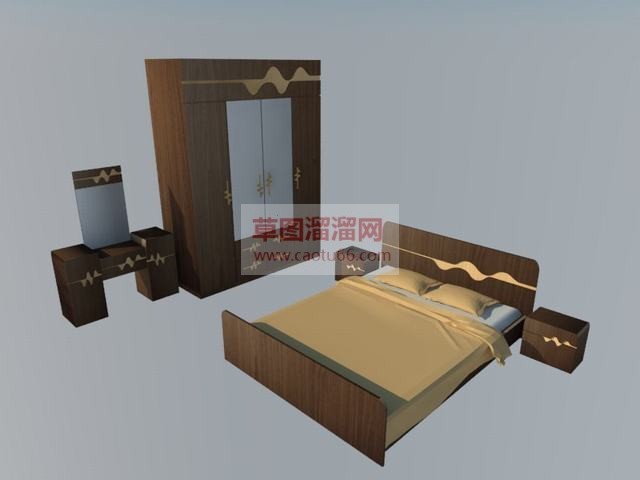 卧室家具床铺SU模型