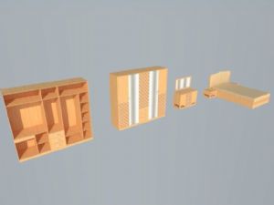 家具衣柜床铺SU模型