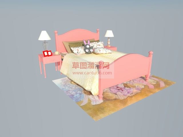 女儿床床铺布娃娃SU模型