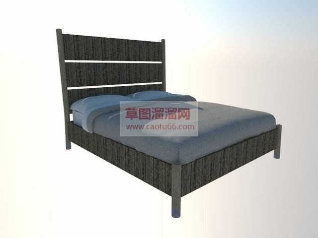 双人床床铺家具SU模型