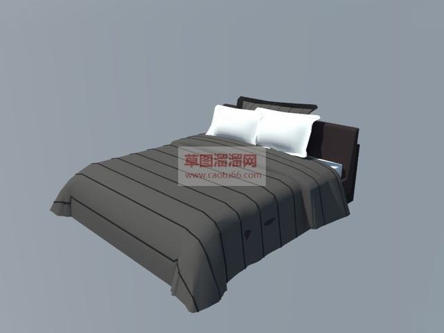 双人床床铺家具SU模型