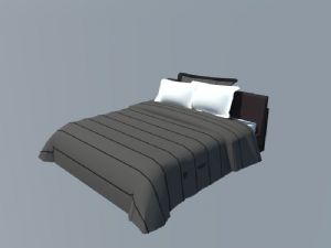 双人床床铺家具SU模型
