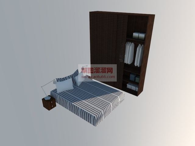 衣柜床铺床头柜SU模型
