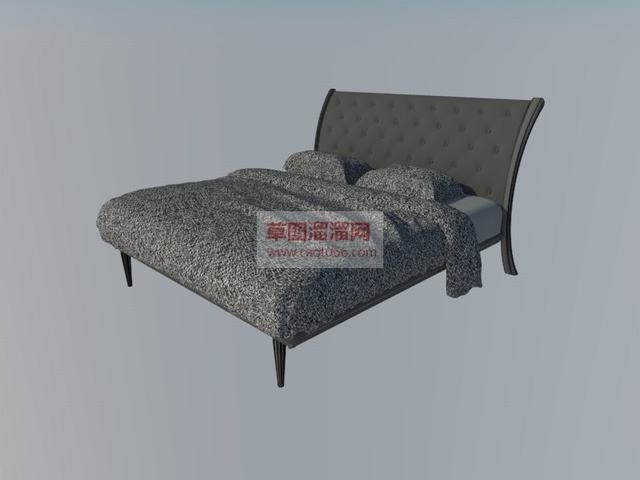 双人床床铺家具SU模型