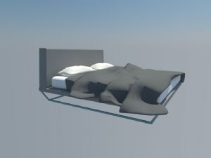 双人床床铺家具SU模型