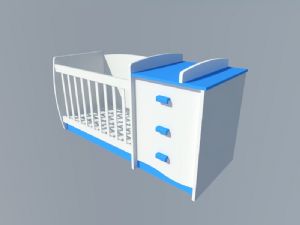 婴儿床幼儿床儿童床SU模型