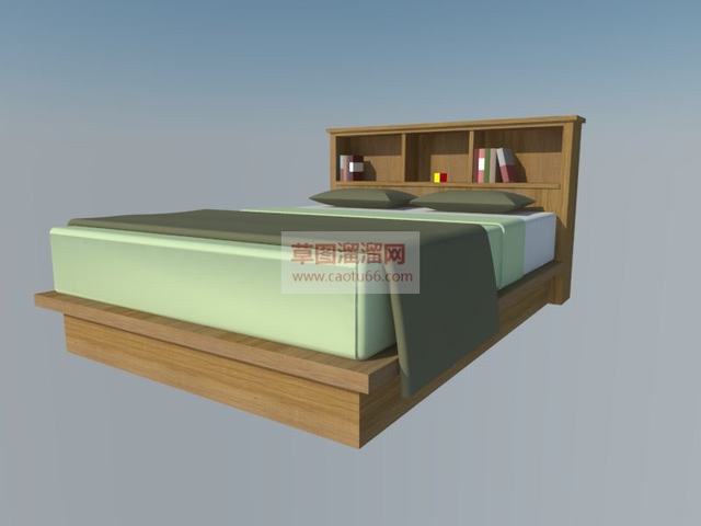 木制双人床床铺家具模型SU模型