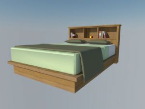 木制双人床床铺家具模型SU模型