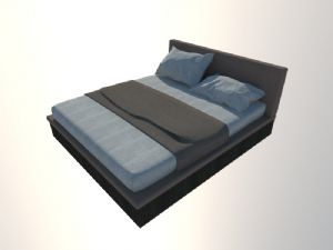 现代双人床床铺家具SU模型