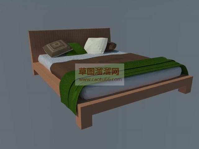 简单的板式床SU模型