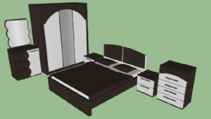 卧室套件衣柜SU模型 免费sketchup模型下载