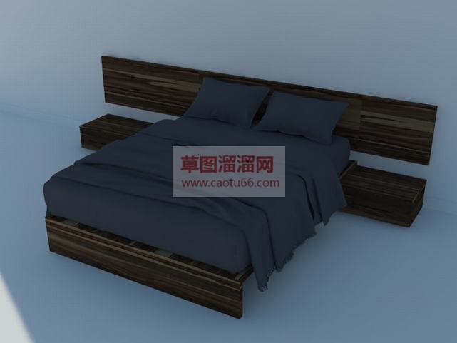 木制板床床垫SU模型