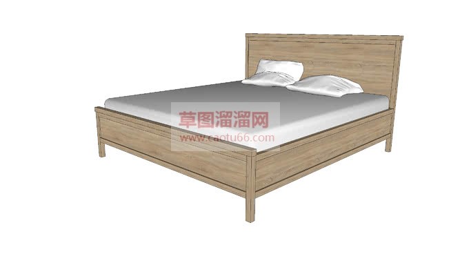 木制双人床SU模型