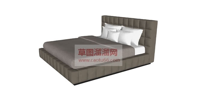 软包双人床家SU模型