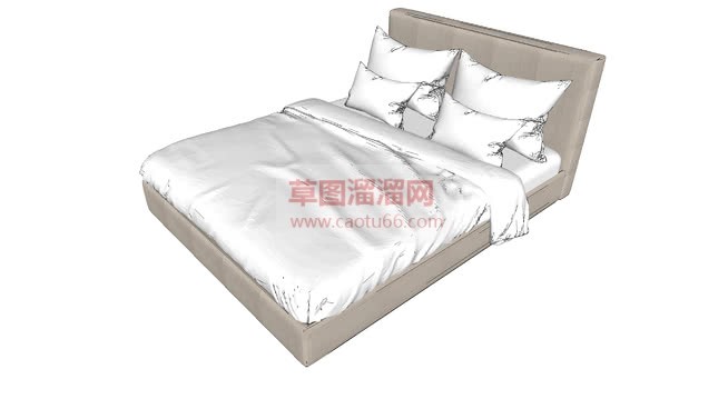 双人床过大年SU模型