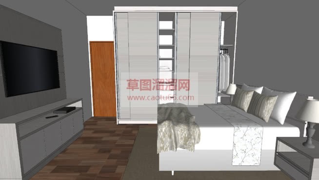 卧室卧房：衣SU模型