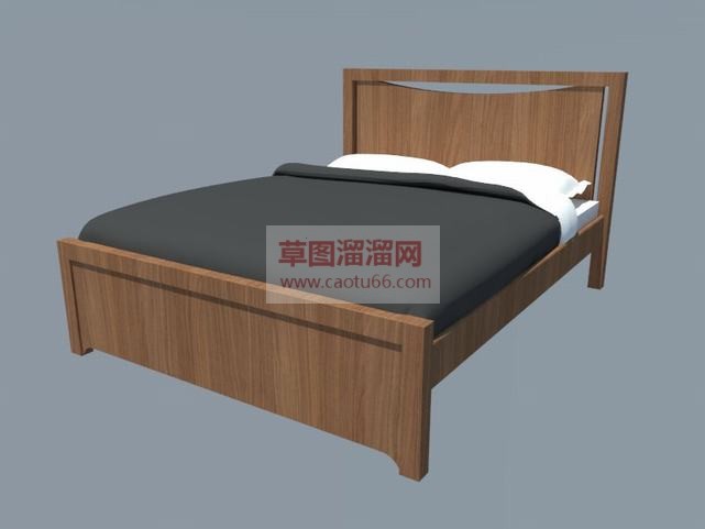 木床铺双人床SU模型