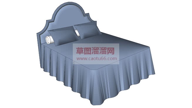 简易双人床免SU模型