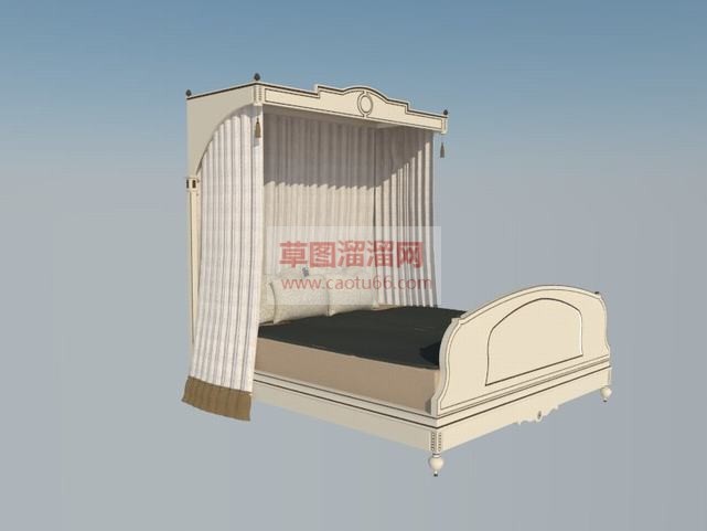 欧式古典床双SU模型