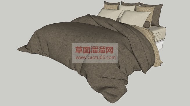 双人床三人床SU模型