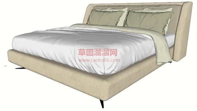 双人床床铺家SU模型