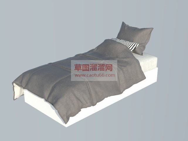 欧式单人床SU模型