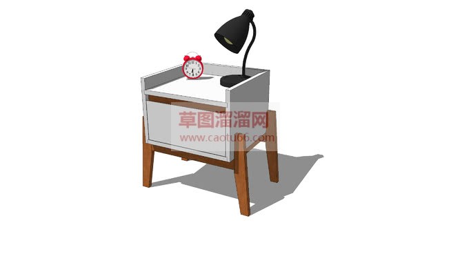 床头柜台灯桌SU模型