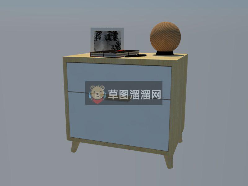 边桌柜矮柜床头柜SU模型